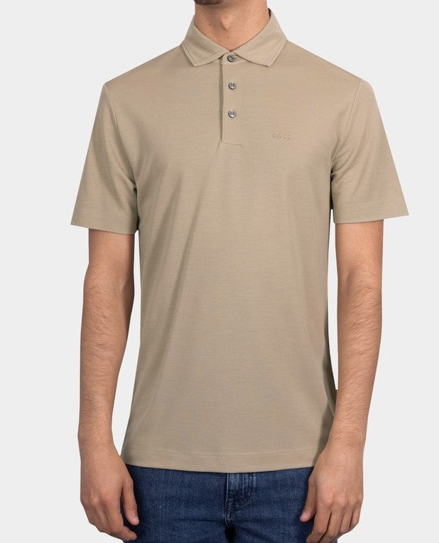 HUGO BOSS PRESS 55 STRETCHY COTTON POLO SHIRT DARK BEIGE 4XL RRP £119 BNWT