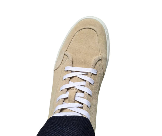 BELSTAFF RALLY HIGH TOP SUEDE LEATHER TRAINERS SNEAKERS FAWN UK 9 RRP £275 BNIB