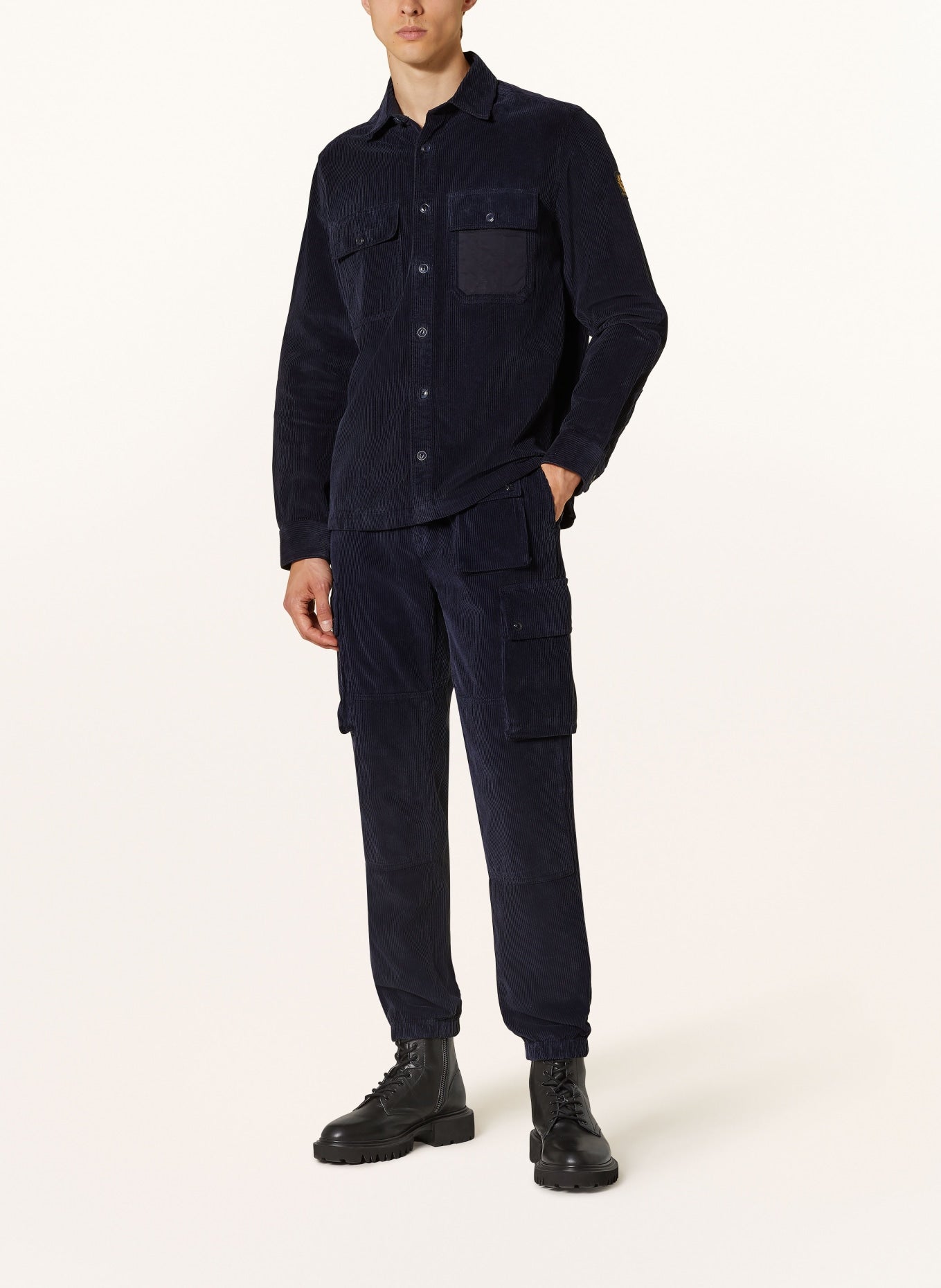 BELSTAFF TRIALMASTER CORDURPY COTTON CARGO TROUSERS DARK INK BLUE 38 WAIST RRP £250 BNWT