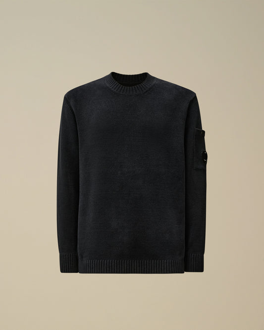 CP COMPANY CHENILE LENS JUMPER IN TOTAL ECLIPSE NAVY BLUE 3XL RRP £225 BNWT