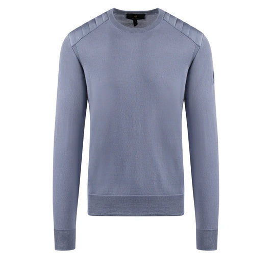 BELSTAFF KERRIGAN CREW NECK MERINO WOOL JUMPER BLUE FLINT RRP £175 BNWT