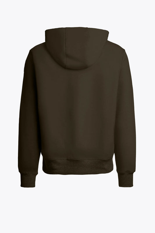 PARAJUMPERS EVEREST COTTON FLEECE HOODIE SWEATSHIRT DEEP MOSS GREEN RRP £185 BNWT