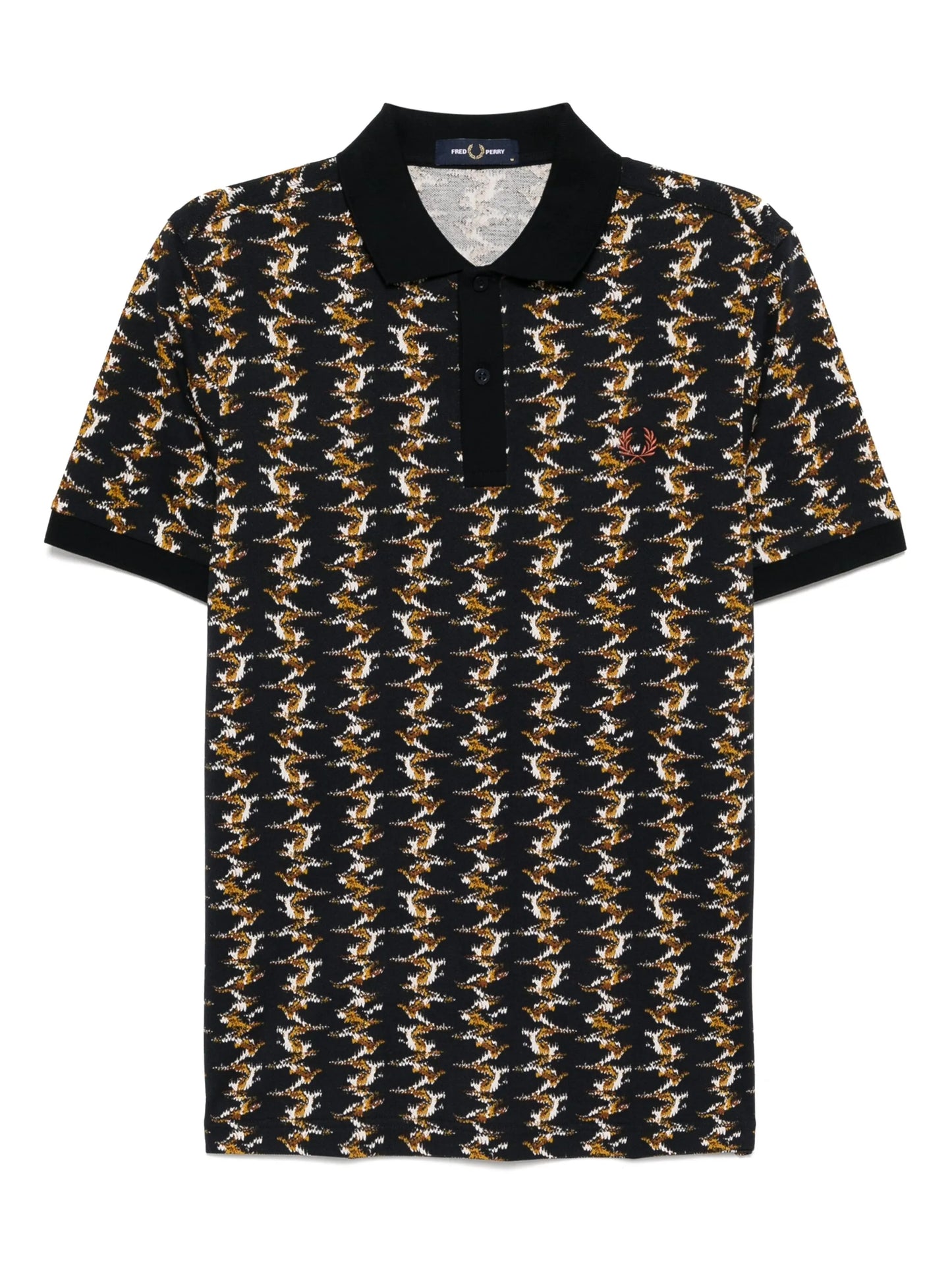 FRED PERRY PIQUE COTTON GRAPHIC PRINT POLO SHIRT NAVY 2XL RRP £95 BNWT