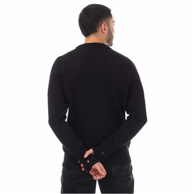 BELSTAFF STERNWAY MERINO WOOL CREW NECK JUMPER BLACK RRP £229 BNWT