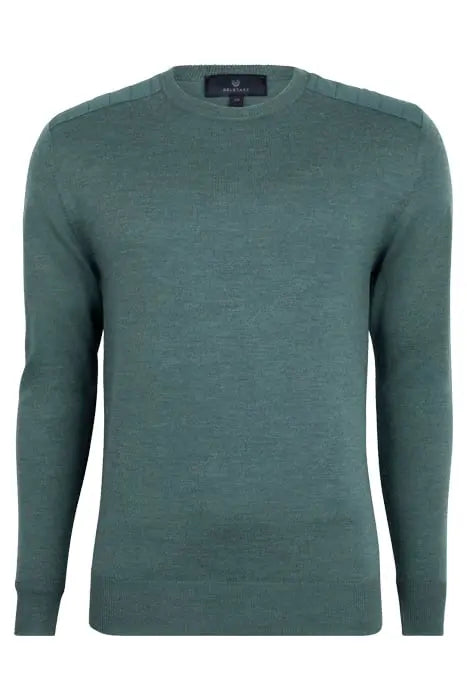 BELSTAFF ROSLARE CREW NECK WOOL JUMPER ATLAS GREEN RRP £175 BNWT