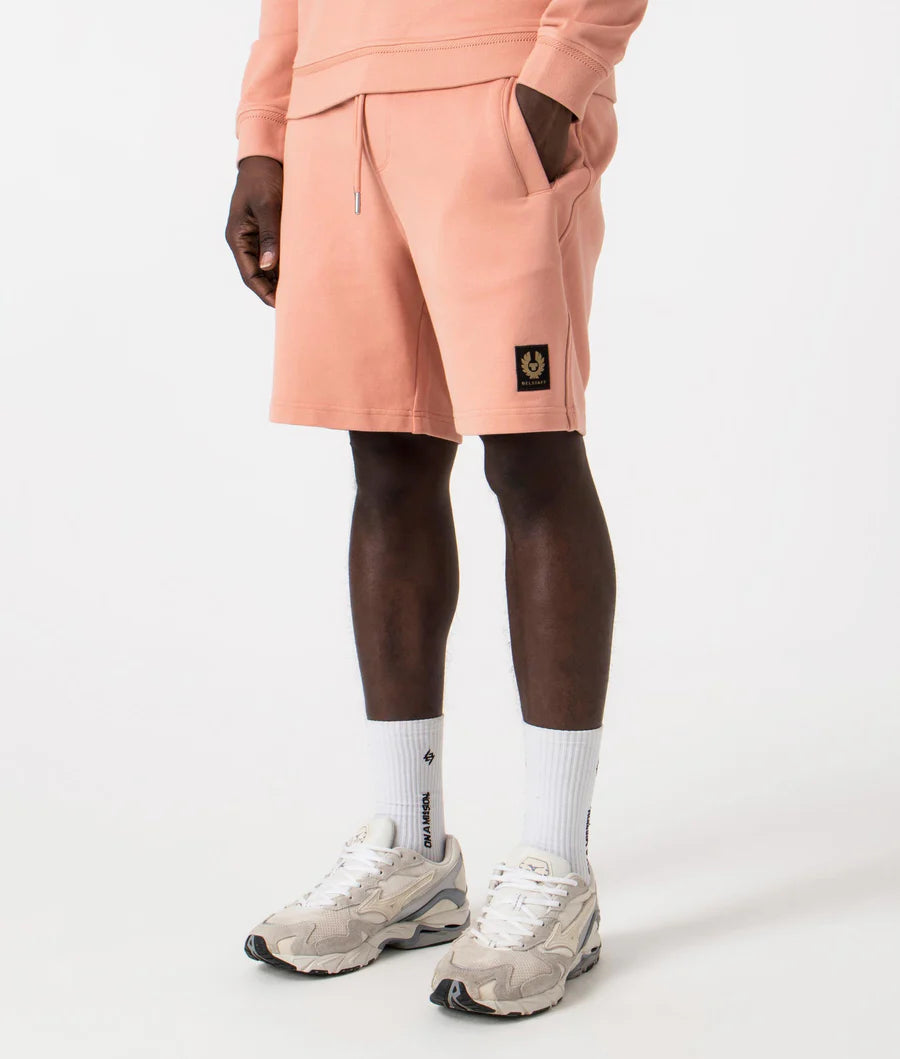 BELSTAFF COTTON FLEECE SWEATSHORTS RUST PINK LARGE RRP £95