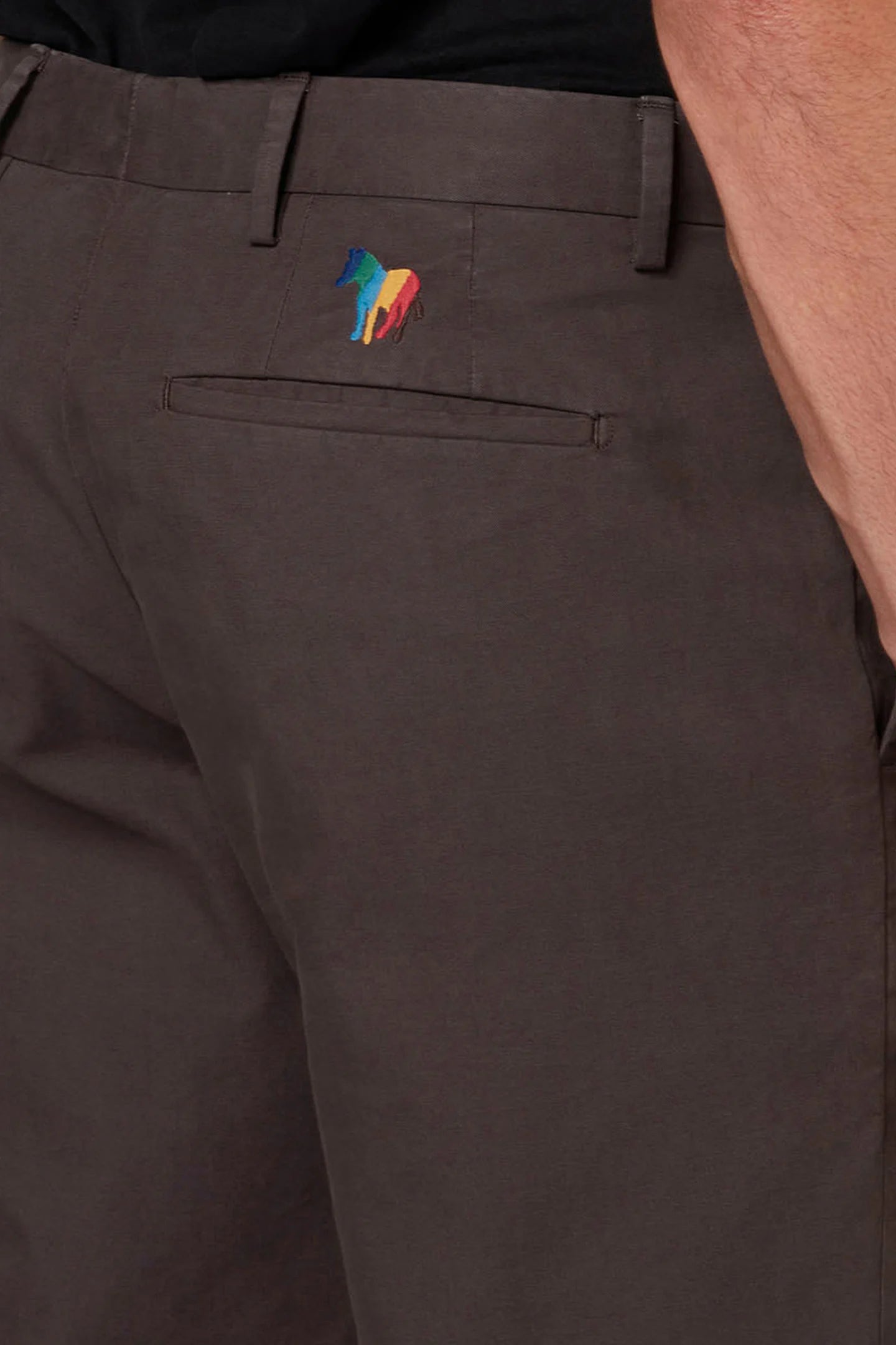 PAUL SMITH ZEBRA BADGE SLIM FIT CHINO TROUSERS DARK TAUPE 38 LONG RRP £150 BNWT