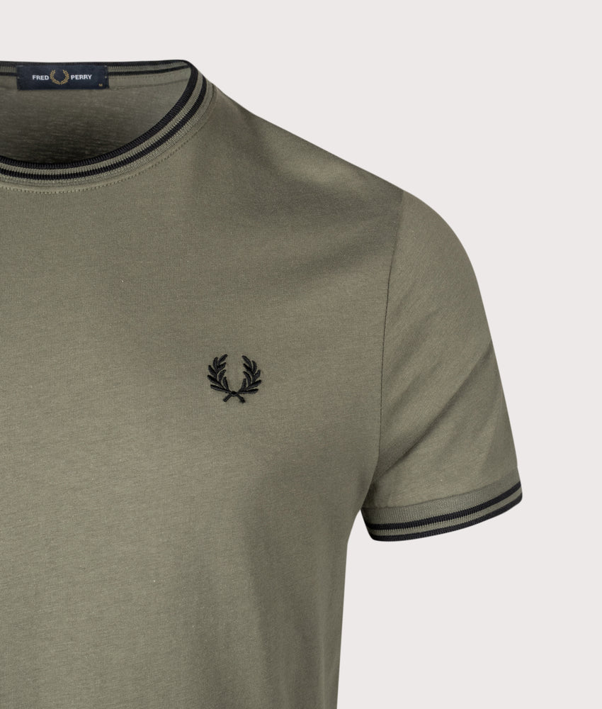 FRED PERRY TWIN TIPPED T-SHIRT LAUREL WREATH GREEN/BLACK 2XL RRP £50 BNWT