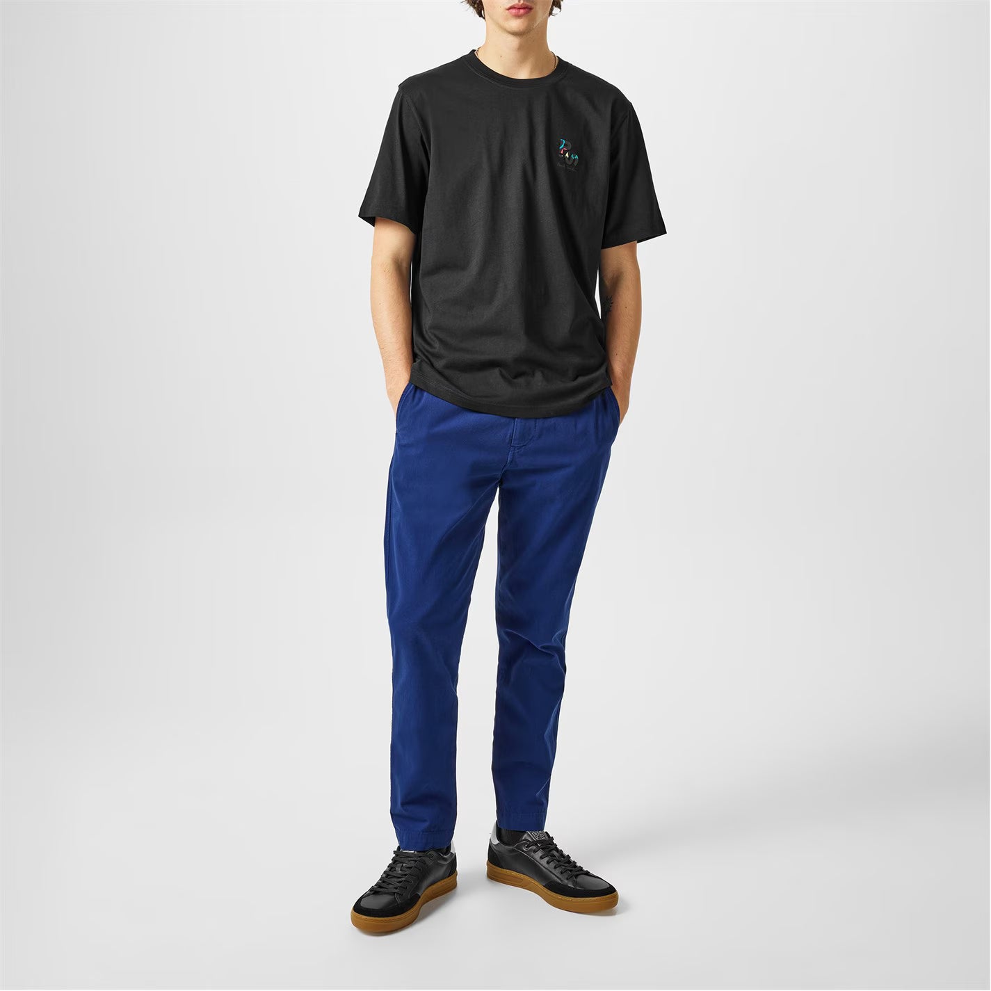PAUL SMITH PS EMBROIDERED LOGO DRAWSTRING CHINO TROUSERS BLUE 38REG RRP £165 NEW