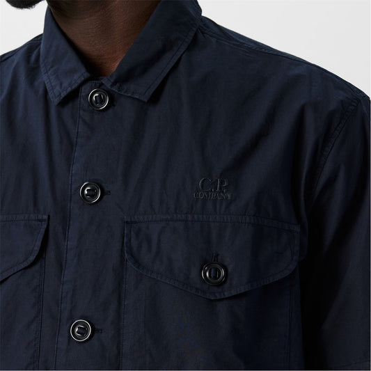 C.P. COMPANY SHORT SLEEVE COTTON SHIRT TOTAL ECLIPSE NAVY RRP £255 BNWT