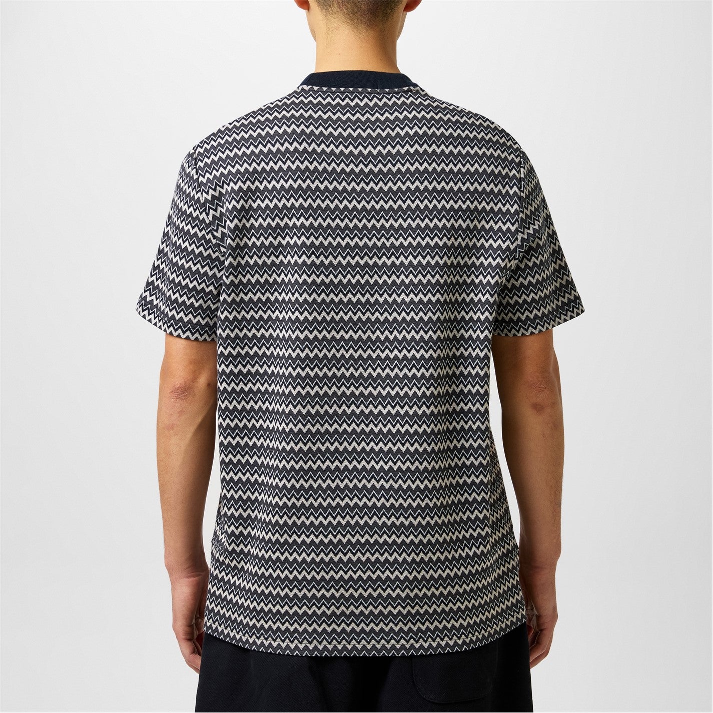 FRED PERRY JACQUARD COTTON T-SHIRT BLACK WHITE NAVY 2XL RRP £75 BNWT