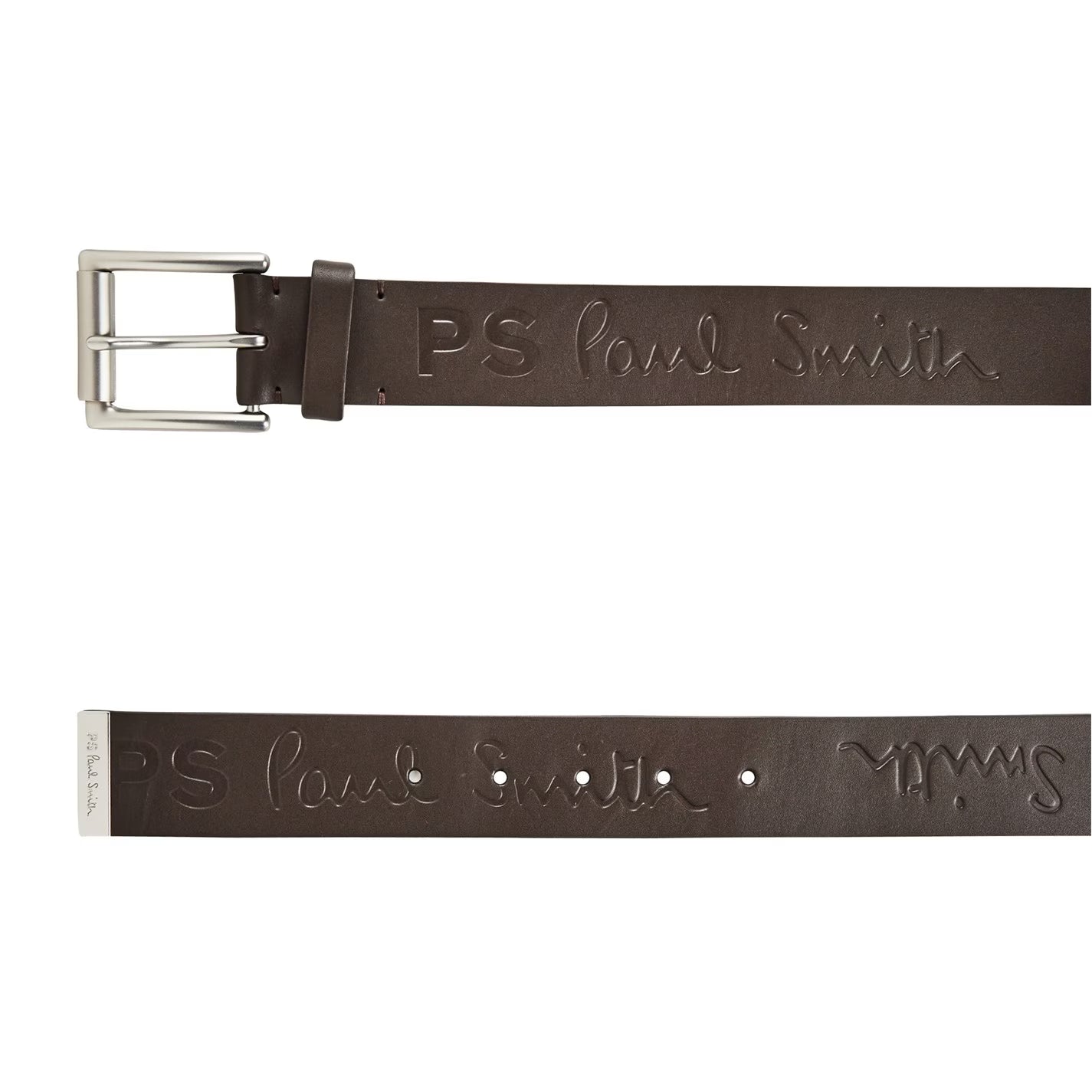 PAUL SMITH EMBOSSED LEATHER BELT SIZE 90 (32-34 WAIST) BROWN RRP £75 BNWT