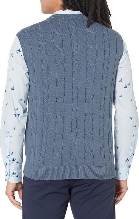 PAUL SMITH PS ZEBRA LOGO CABLE KNIT TANK TOP VEST JUMPER BLUE RRP £155 NEW