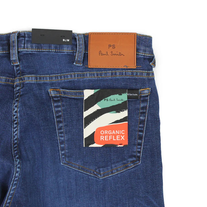 PAUL SMITH PS ORGANIC REFLEX STRAIGHT LEG JEANS 36 REG MID BLUE RRP £155 BNWT