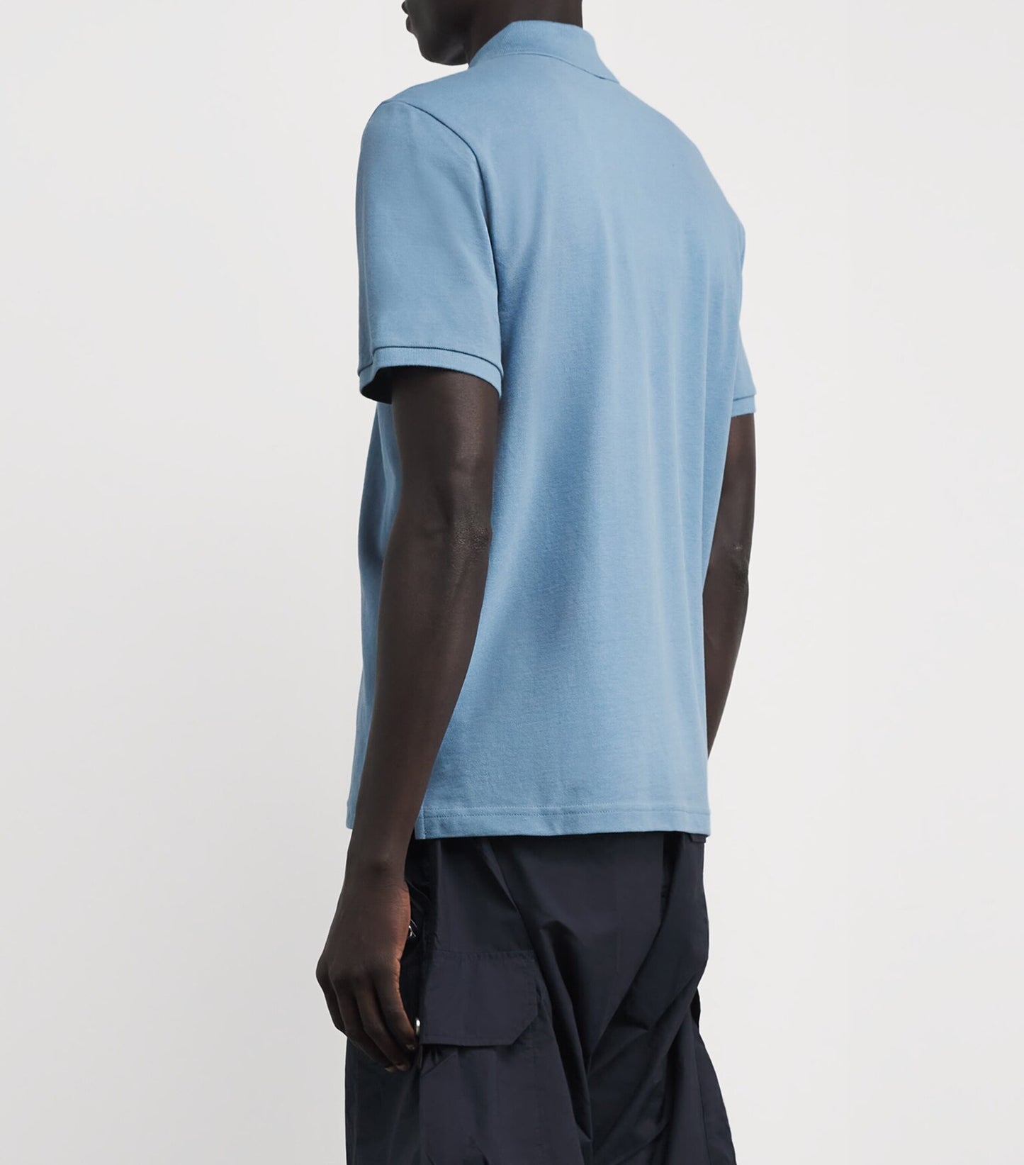 MOOSE KNUCKLES EVERETT PIQUE COTTON POLO SHIRT SEA BLUE M RRP £130 BNWT