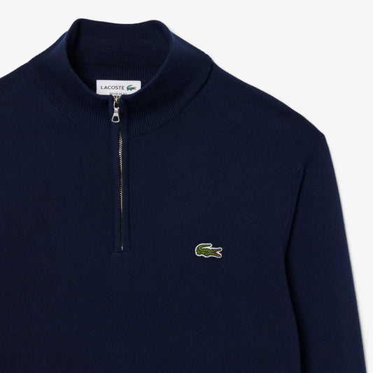 LACOSTE CROC LOGO QUARTER ZIP JUMPER NAVY BLUE SIZE RRP £130 BNWT