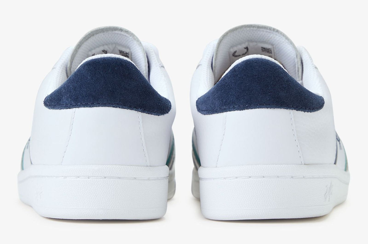 FRED PERRY B725 SUEDE & LEATHER TRAINERS WHITE/NAVY/GREEN UK 10 RRP £90 BNIB