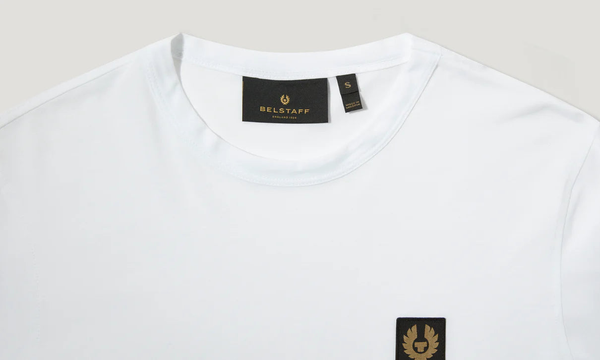 BELSTAFF PHOENIX PATCH LONG SLEEVE COTTON T-SHIRT WHITE RRP £70 BNWT