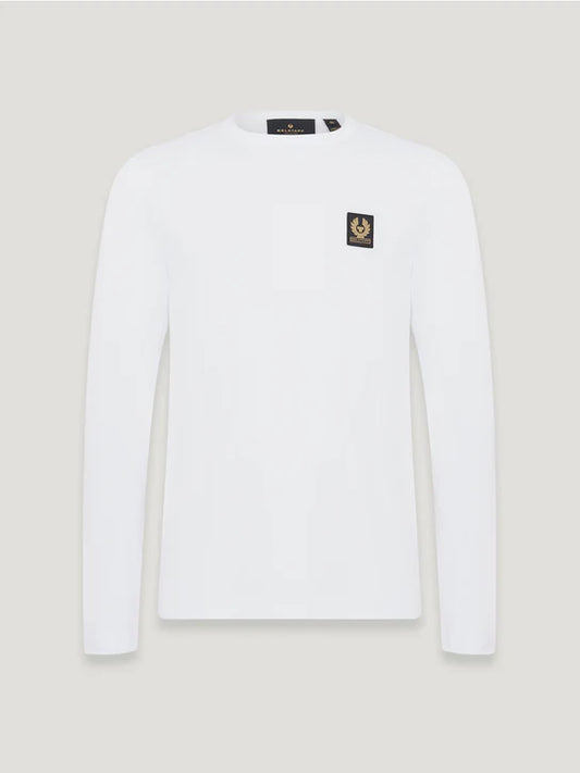 BELSTAFF PHOENIX PATCH LONG SLEEVE COTTON T-SHIRT WHITE RRP £70 BNWT