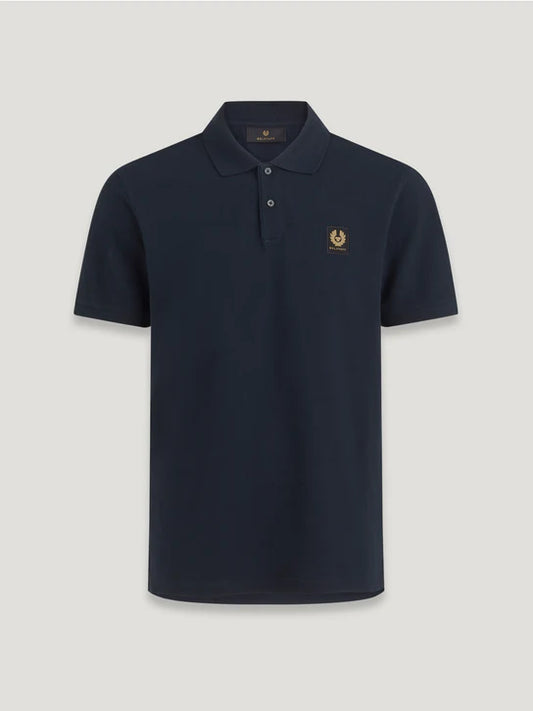 BELSTAFF PHOENIX PATCH PIQUE COTTON POLO SHIRT IN DARK INK NAVY RRP £95 BNWT
