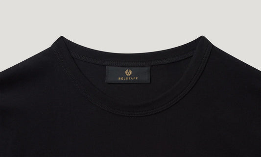 BELSTAFF BITMAP LOGO COTTON T-SHIRT BLACK/PINK RRP £60 BNWT
