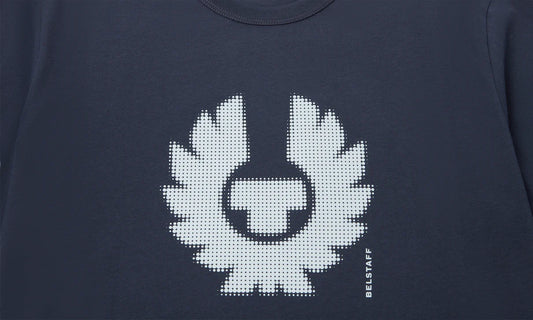 BELSTAFF BITMAP LOGO COTTON T-SHIRT DARK INK NAVY RRP £60 BNWT