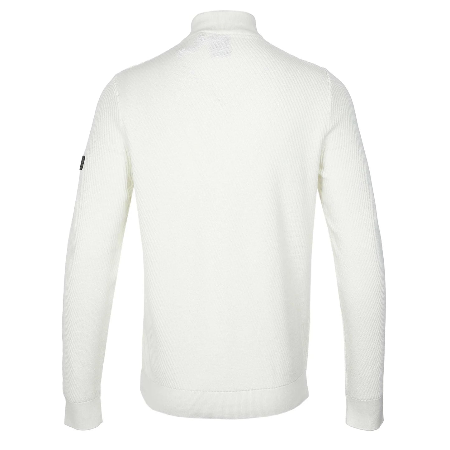 BARBOUR INT DUNE COTTON FUNNEL NECK 1/4 ZIP JUMPER WHISPER WHITE 2XL RRP£120 NEW