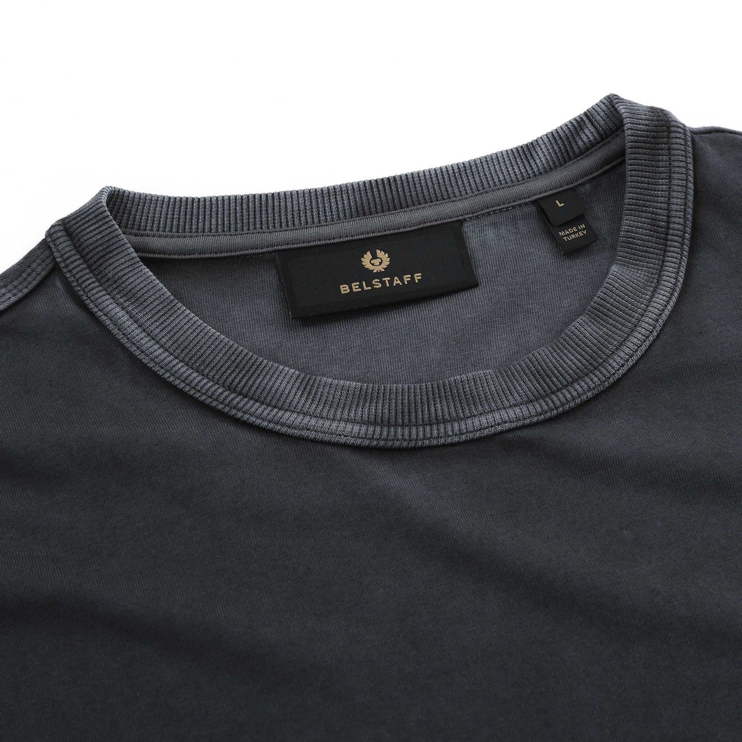 BELSTAFF HOCKLEY HEAVYWEIGHT COTTON T-SHIRT WASHED BLACK SMALL RRP £100 BNWT