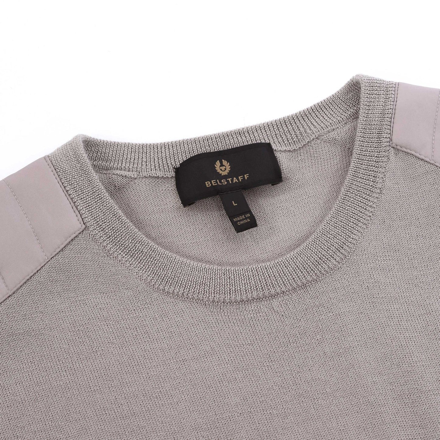 BELSTAFF KERRIGAN CREW NECK MERINO WOOL JUMPER PUMICE RRP £175 BNWT