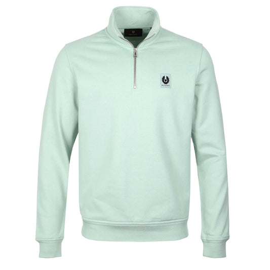 BELSTAFF QUARTER ZIP SWEATSHIRT BREEZE GREEN RRP £175 BNWT