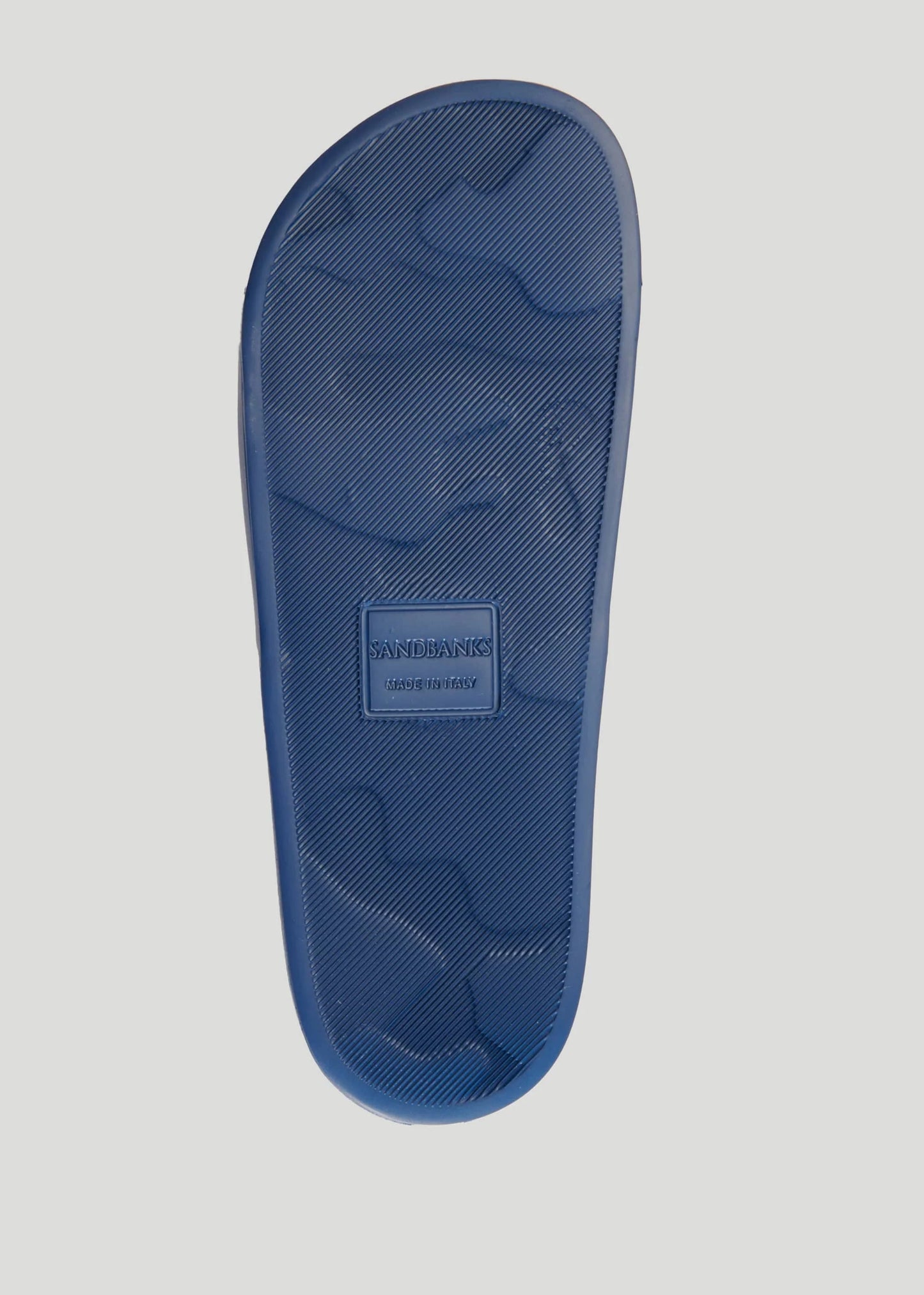 SANDBANKS BADGE LOGO SLIDERS BLUE UK8 RRP £105 BNIB