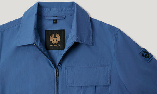 BELSTAFF CARGO TECHNICAL COTTON BLEND OVERSHIRT MARINE BLUE RRP £195 BNWT