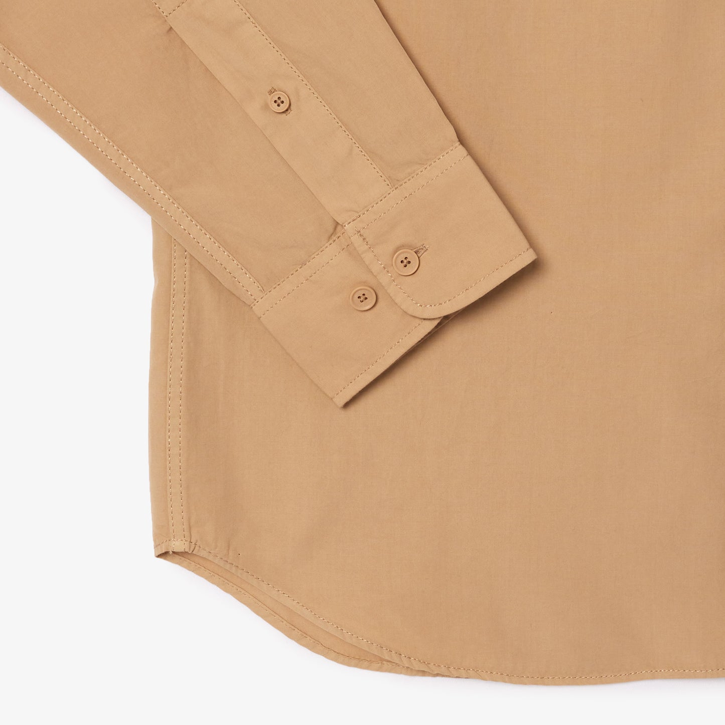 LACOSTE CROC LOGO LONG SLEEVE COTTON SHIRT SAND BROWN XL RRP £125 BNWT
