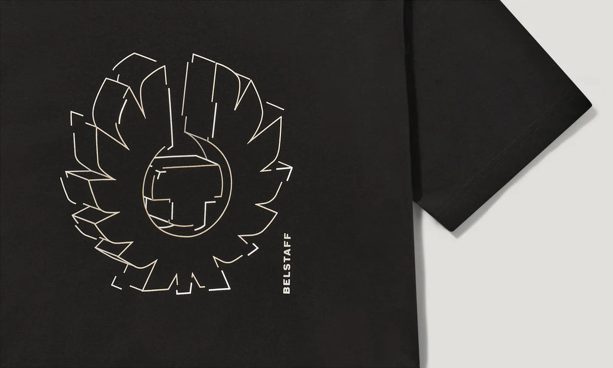 BELSTAFF DECONSTRUCTED COTTON T-SHIRT IN BLACK M RRP £60 BNWT