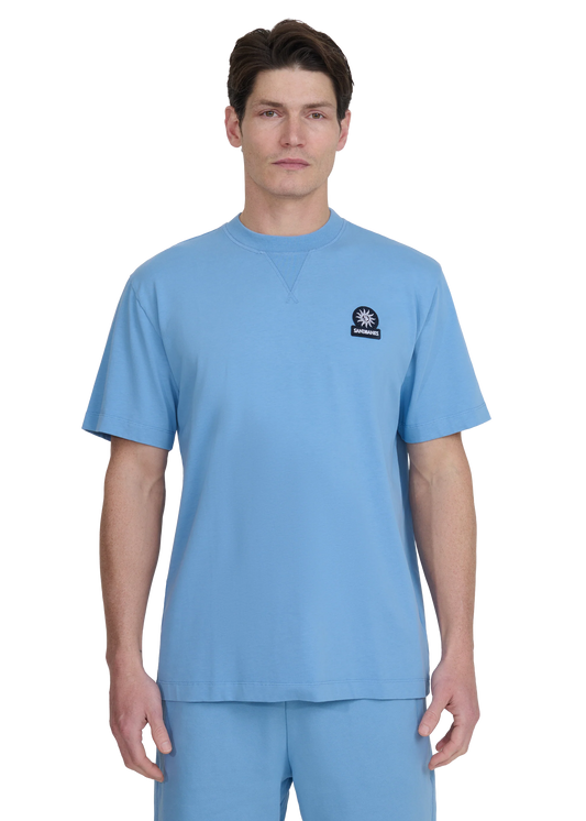 SANDBANKS DOUBLE JERSEY COLLEGIATE COTTON T-SHIRT DUSTY BLUE XL RRP £95 BNWT