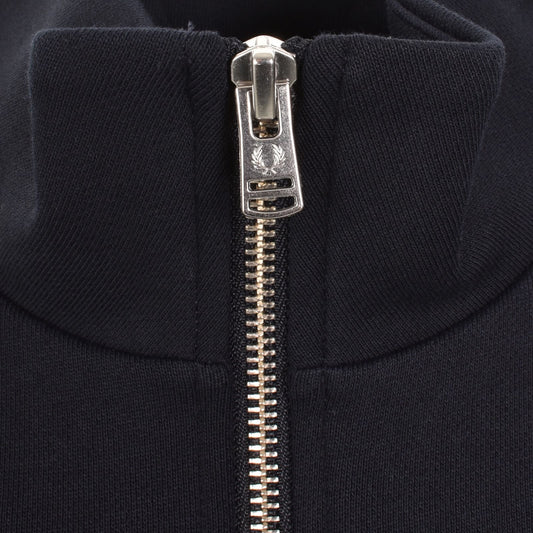 FRED PERRY QUARTER ZIP COTTON FLEECE SWEATSHIRT NAVY BLUE MEDIUM RRP £95 BNWT