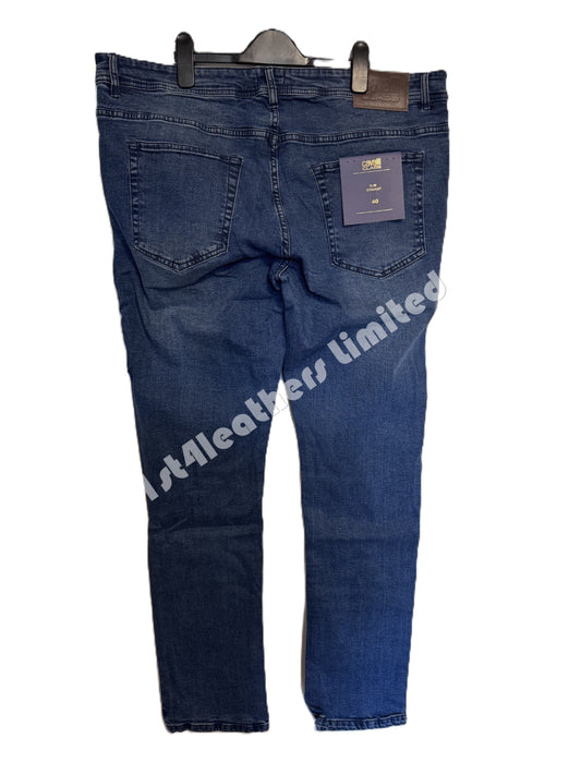 CAVALLI CLASS SLIM FIT DISTRESSED JEANS INDIGO BLUE 40 REG RRP £125 BNWT