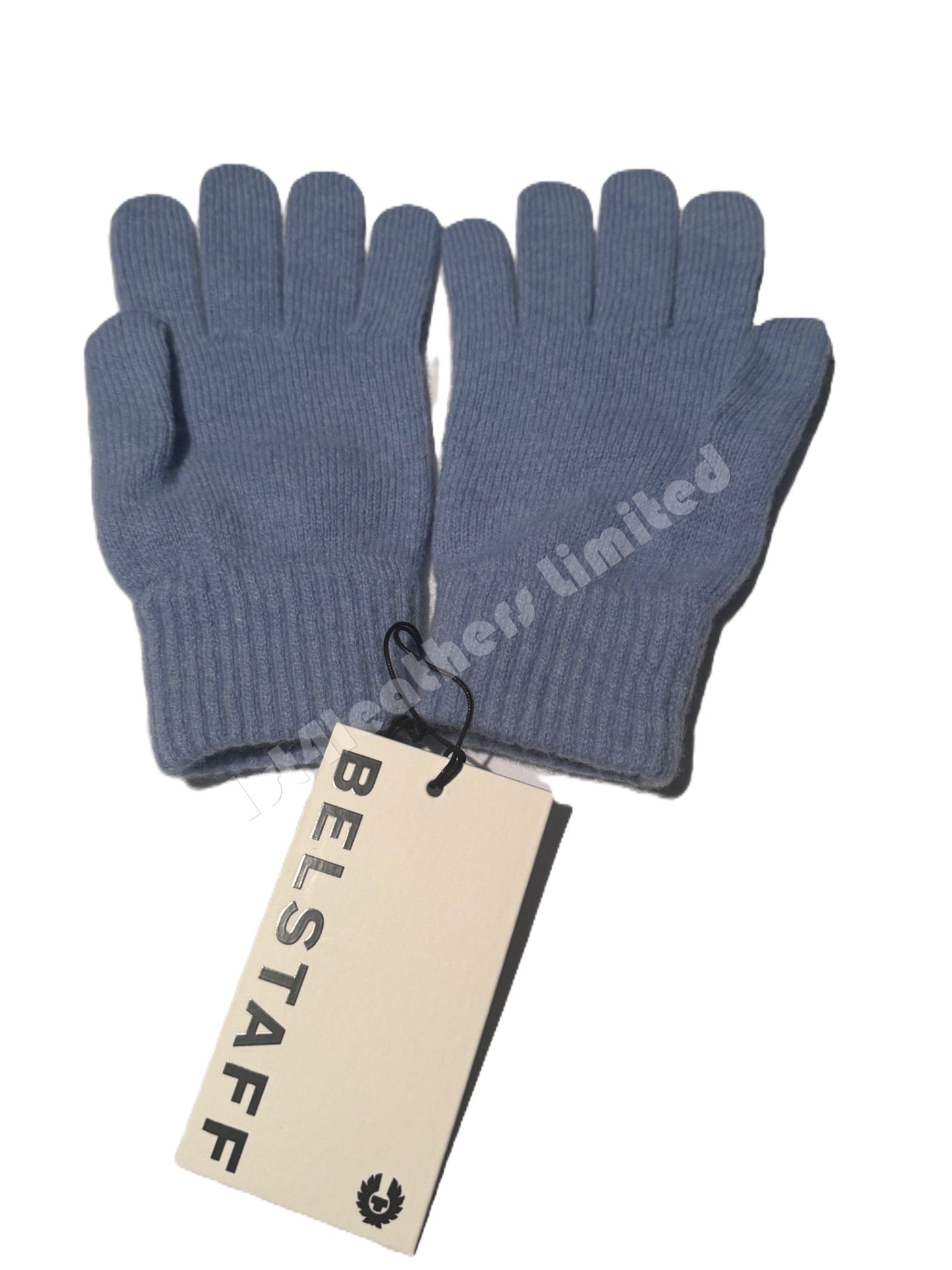 BELSTAFF PHOENIX LOGO WOOL DOCK GLOVES SKY BLUE MADE IN UK RRP £70 BNWT