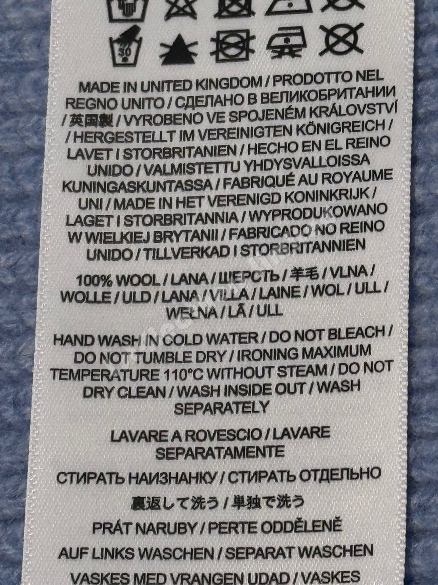 BELSTAFF PHOENIX LOGO WOOL DOCK SCARF SKY BLUE MADE IN UK RRP £100 BNWT