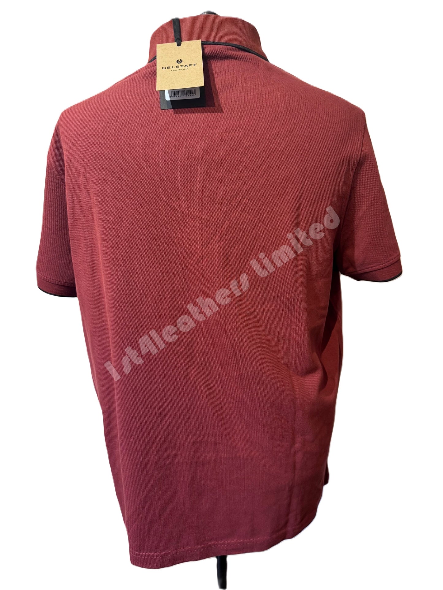 BELSTAFF TIPPED PIQUE COTTON POLO SHIRT LAVA RED RRP £110 BNWT