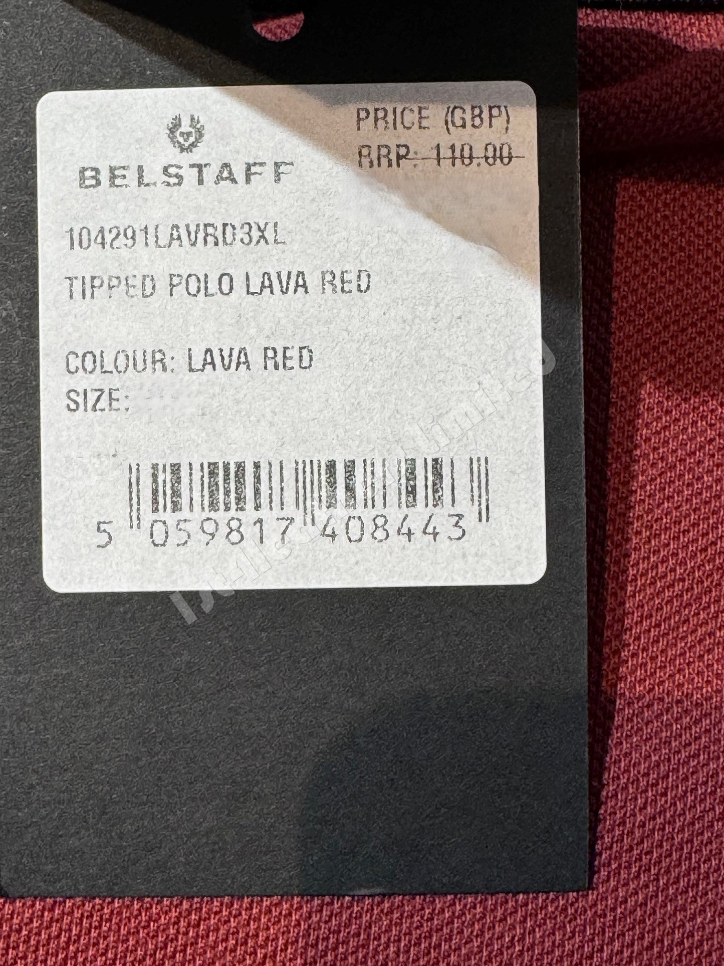BELSTAFF TIPPED PIQUE COTTON POLO SHIRT LAVA RED RRP £110 BNWT