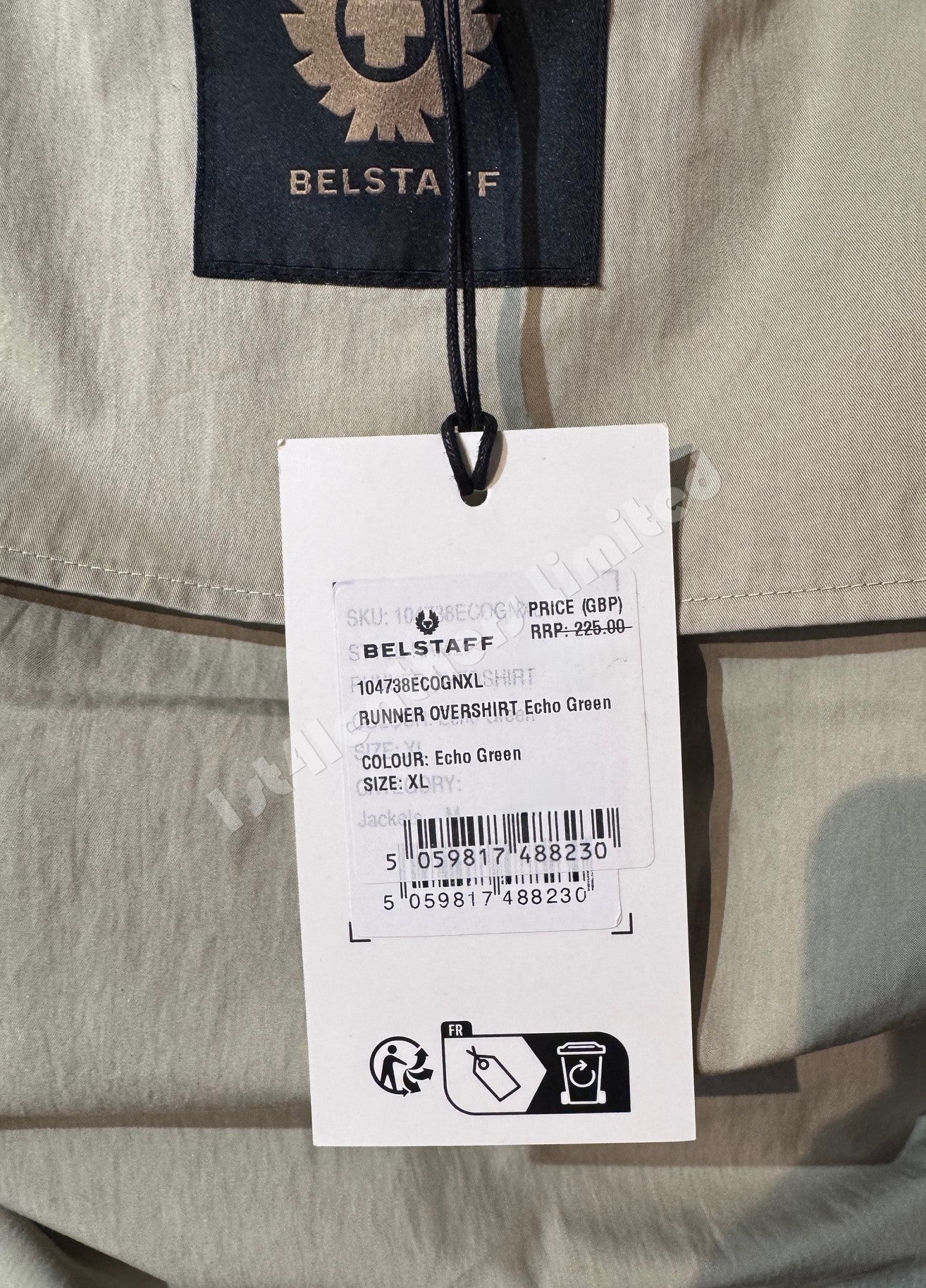BELSTAFF RUNNER COTTON TECH GABARDINE OVERSHIRT ECHO GREEN RRP £250 BNWT