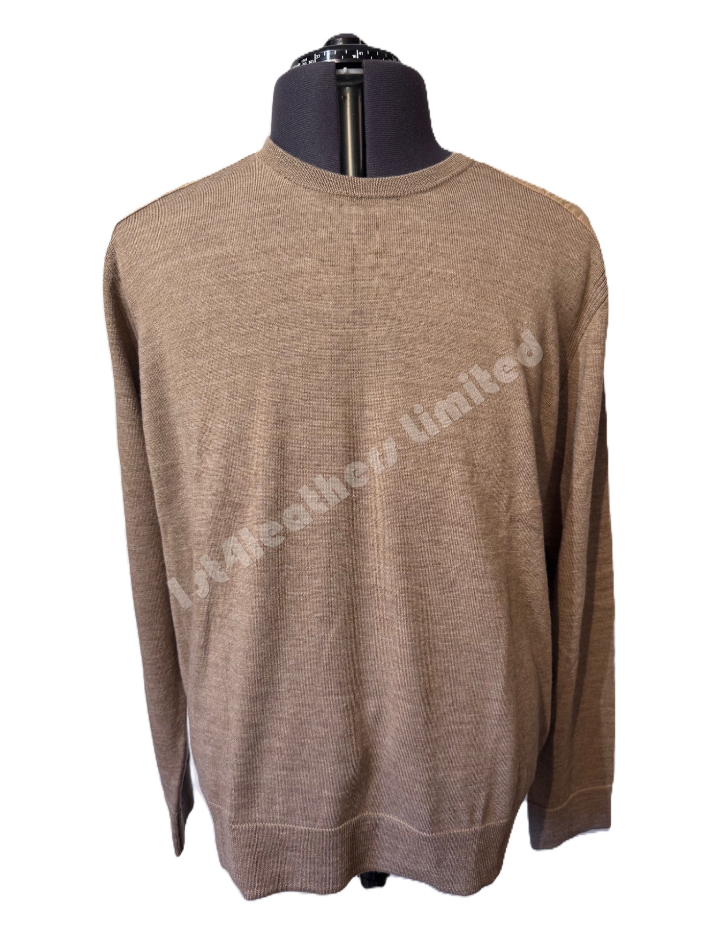 BELSTAFF KERRIGAN CREW NECK MERINO WOOL JUMPER DARK SANDSTONE LARGE RRP £175 NEW