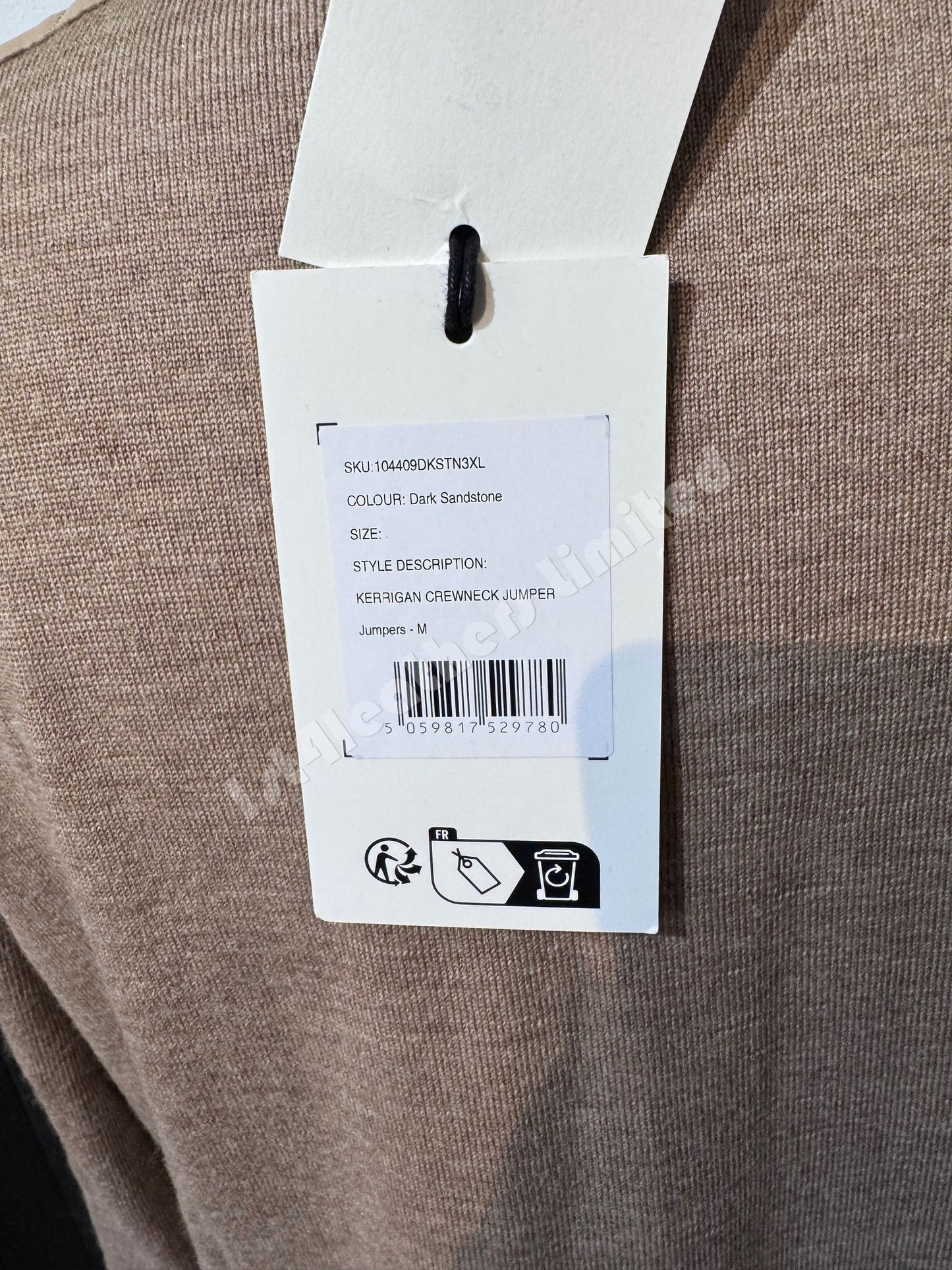 BELSTAFF KERRIGAN CREW NECK MERINO WOOL JUMPER DARK SANDSTONE LARGE RRP £175 NEW