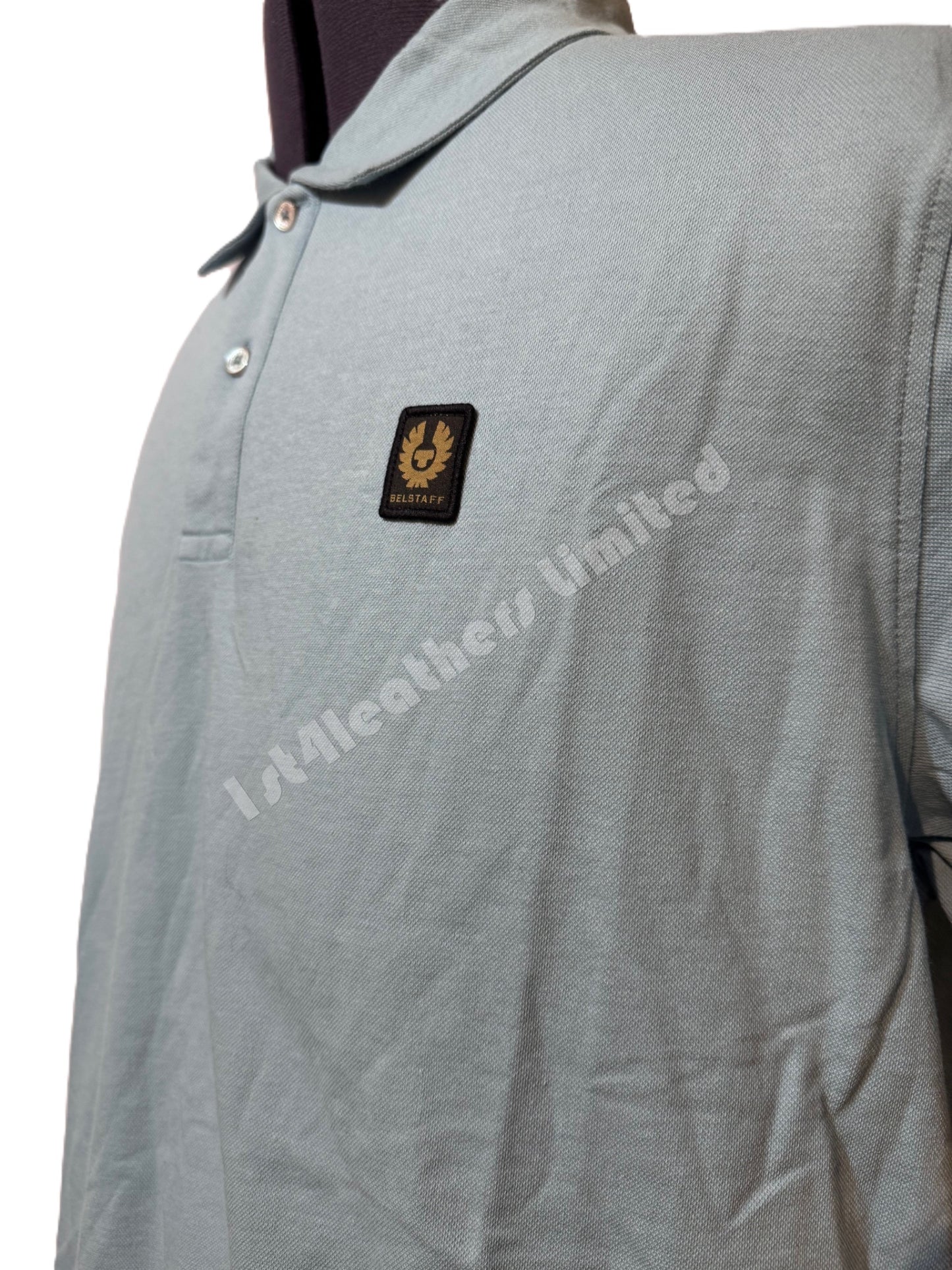BELSTAFF MONITOR MICRO PIQUE COTTON POLO SHIRT SKYLINE BLUE RRP £110 BNWT