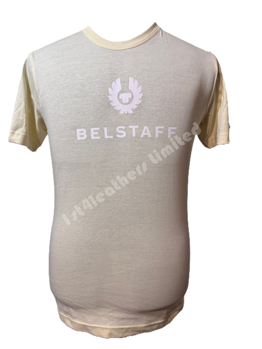 BELSTAFF SIGNATURE COTTON T-SHIRT YELLOW SAND RRP £60 BNWT