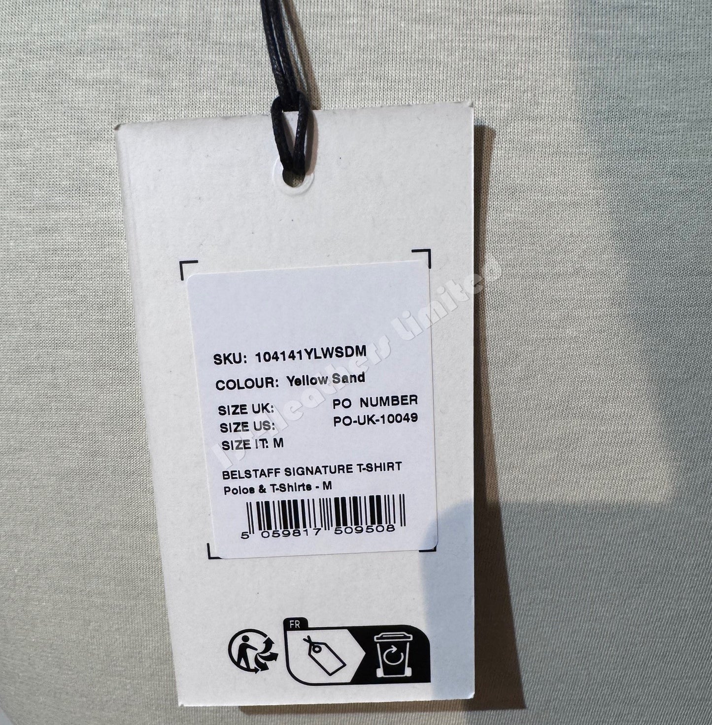 BELSTAFF SIGNATURE COTTON T-SHIRT YELLOW SAND RRP £60 BNWT