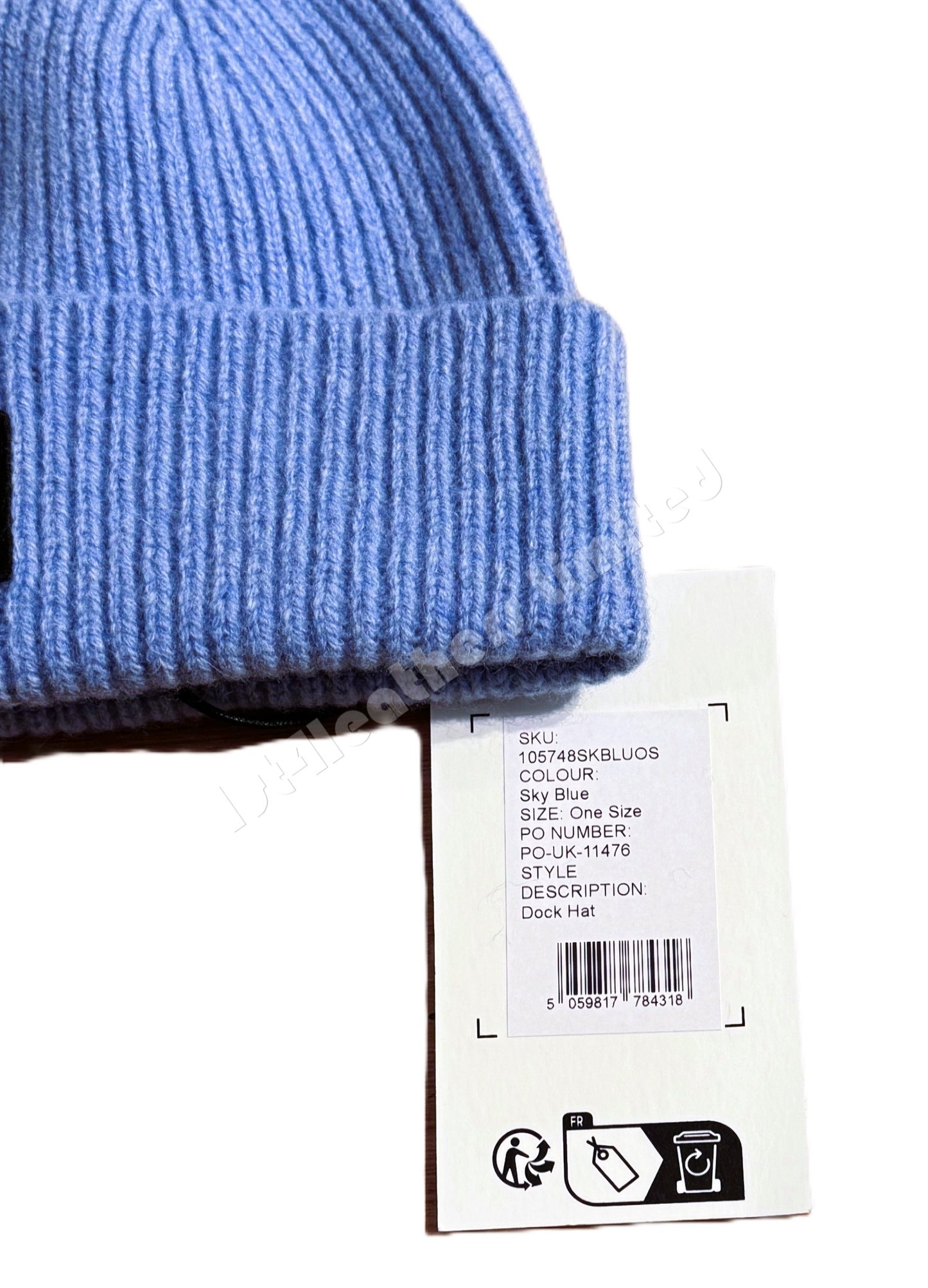 BELSTAFF PHOENIX LOGO WOOL DOCK BEANIE HAT SKY BLUE MADE IN UK RRP £70 BNWT