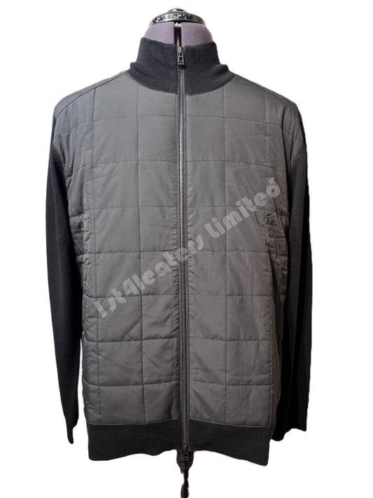 BELSTAFF KELBROOK MIXED MEDIA ZIPPED CARDIGAN JUMPER BLACK RRP £275 BNWT