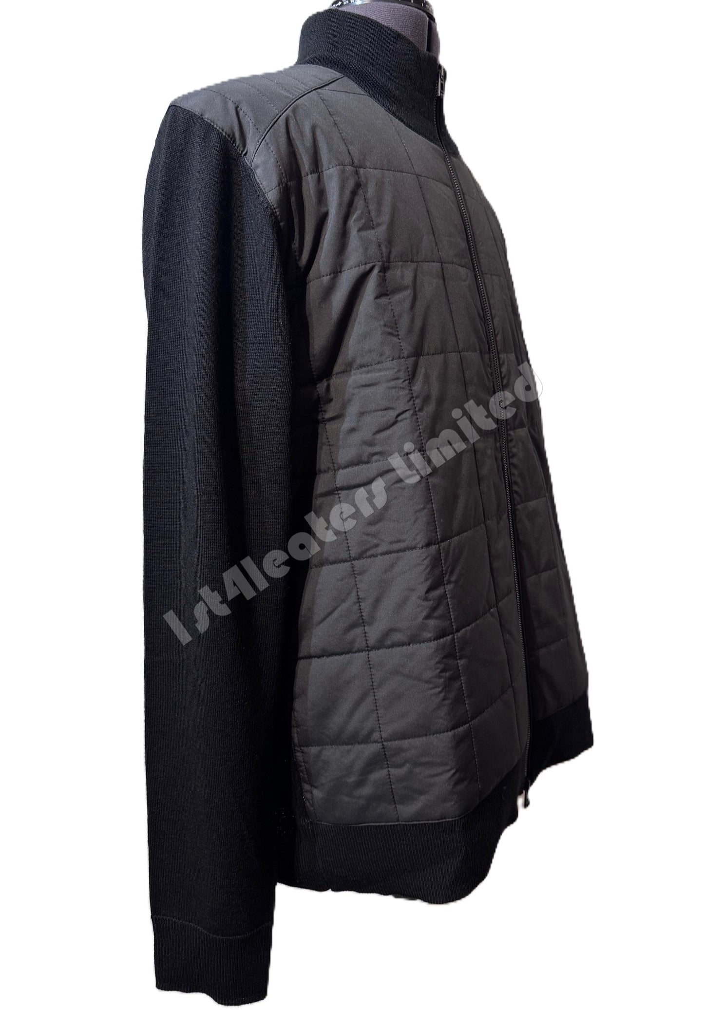 BELSTAFF KELBROOK MIXED MEDIA ZIPPED CARDIGAN JUMPER BLACK RRP £275 BNWT